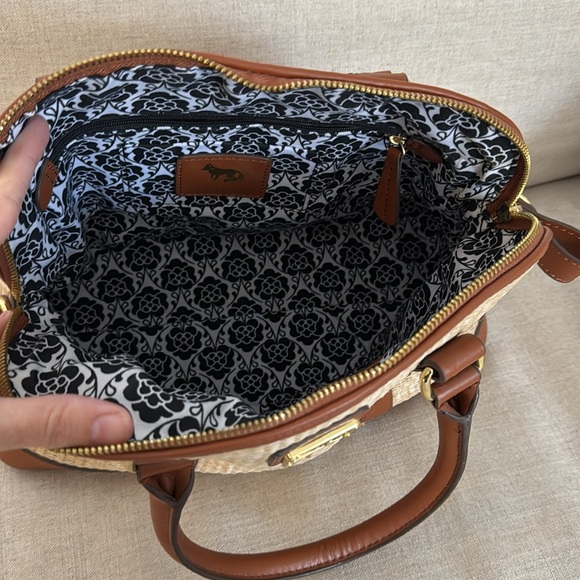 Emma Fox Raffia Bag with top handles and shoulder strap - Picture 6 of 15